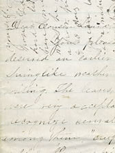 cropped view of letter